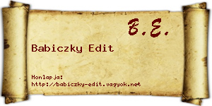 Babiczky Edit névjegykártya