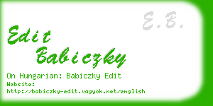 edit babiczky business card